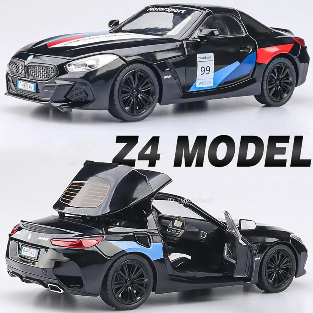 1:22 Scale Z4 SL63 Model Toy Supercars Alloy Diecast Miniature Sports Cars Sound Light Doors Opened Pull Back for Children Gifts