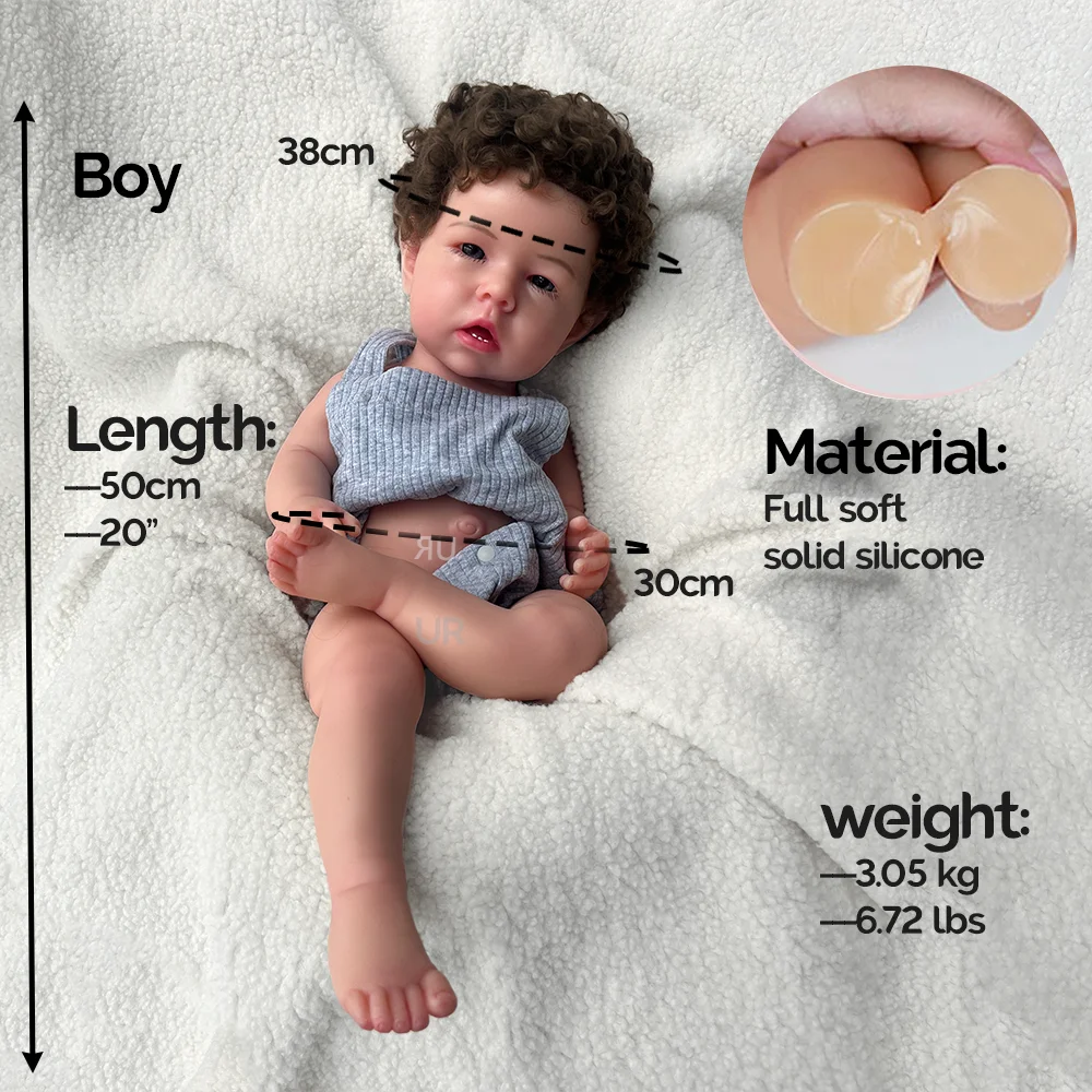 リアルな柔軟なシリコーンリボーンベビーボーイ 50 センチメートルソフトボディリアルな表情人形特別な瞬間の忘れられないギフトとして
