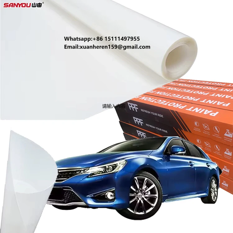 

SANYOU High Quality PPF TPU Transparent Gloss Vinyl Stickers Heat-Repair Car Vehicle Auto Paint Protection Film