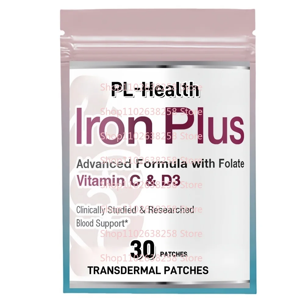 

30 пластырей Iron Plus, прозрачные пластыри с витамином С, витамином D3 и пастой для поддержки крови