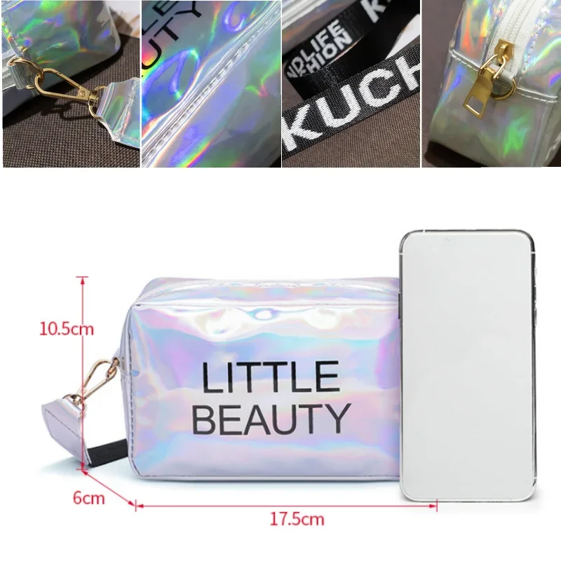 Women Laser Crossbody Bag Messenger Shoulder Bag PVC Jelly Small Tote Messenger Candy Colors Phone Bags Laser Holographic Bolsa