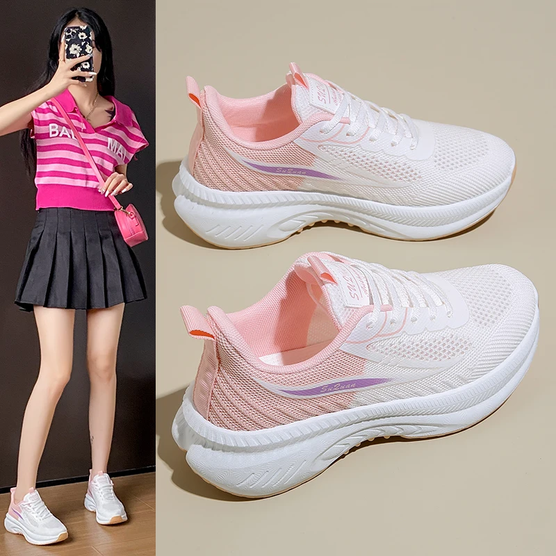 

Summer Women Sport Running Shoes Breathable Athletic Jogging Sneakers for Girls Comfortable Fitness Walking Shoes Lady