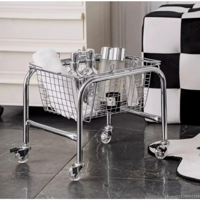 

Nordic Snack Cart Home Living Room Storage Rack Bedroom Storage Basket Multi-functional Furniture Organizer Kitchen
