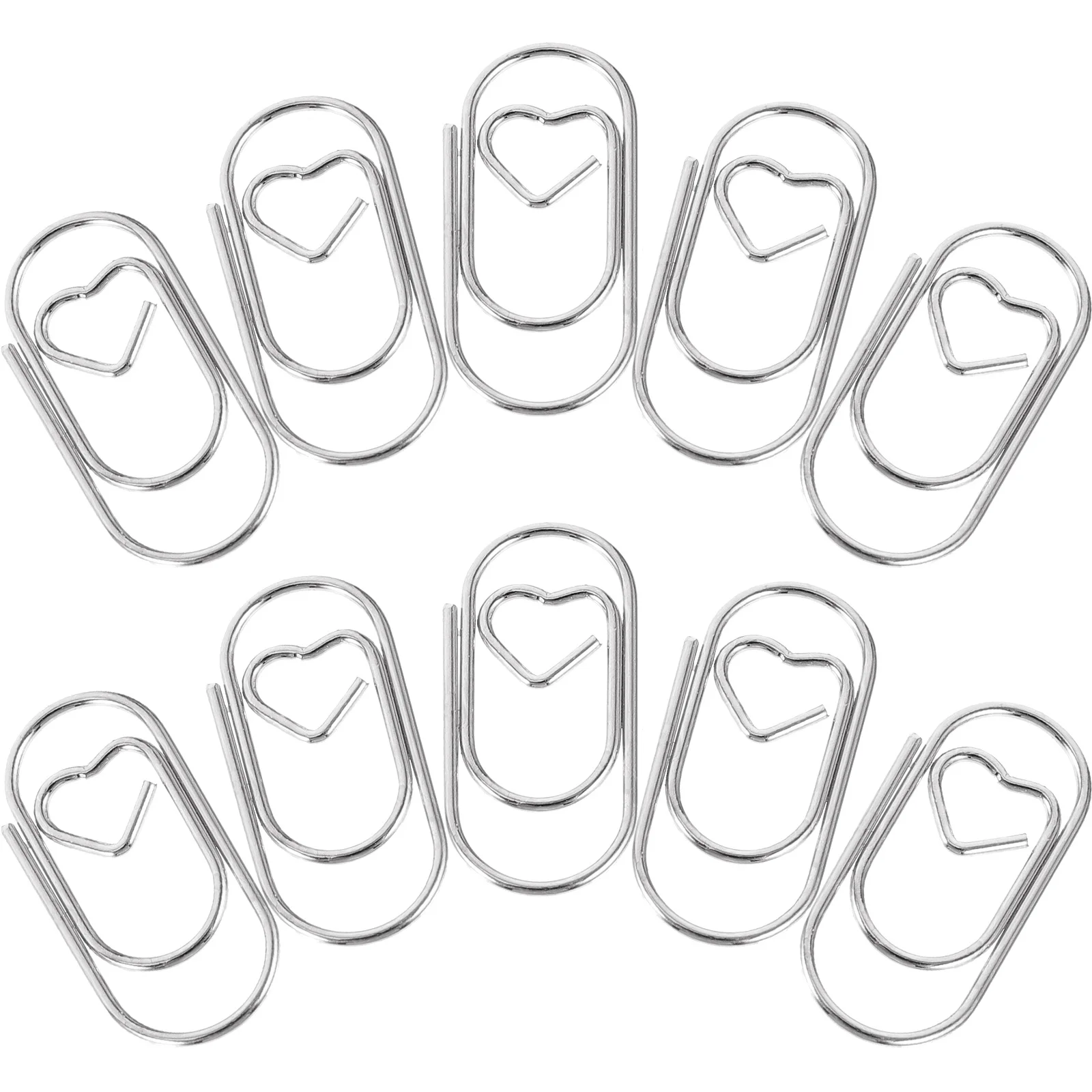 

50Pcs Heart Paper Clips Creative Small Metal Paperclips for Office Study Scrapbook Document Clips Cute Decorative