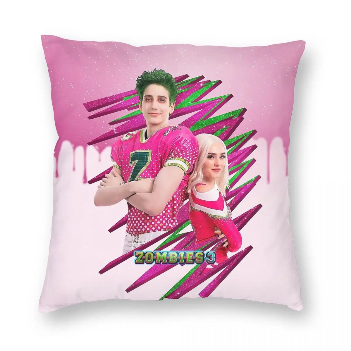 غطاء وسادة مربع مخملي من الكتان ، ديكور بسحاب إبداعي ، غطاء وسادة أريكة ، زومبي 3 ، أديسون Zed ، سحر ، بوليستر #3