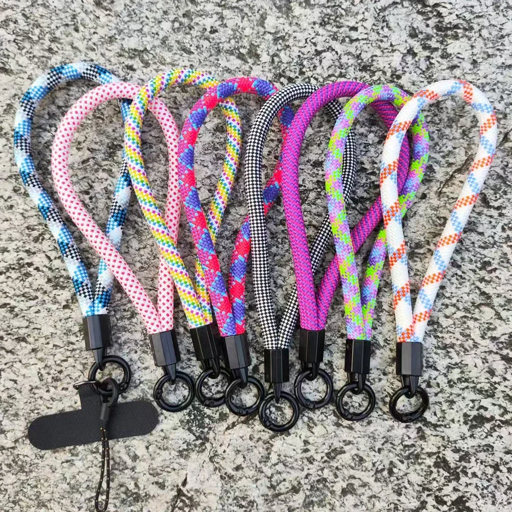

Женский ремешок для телефона с защитой от потери, ремешок для телефона, модный брелок для ключей, подвесной браслет на веревке, универсальная короткая веревка