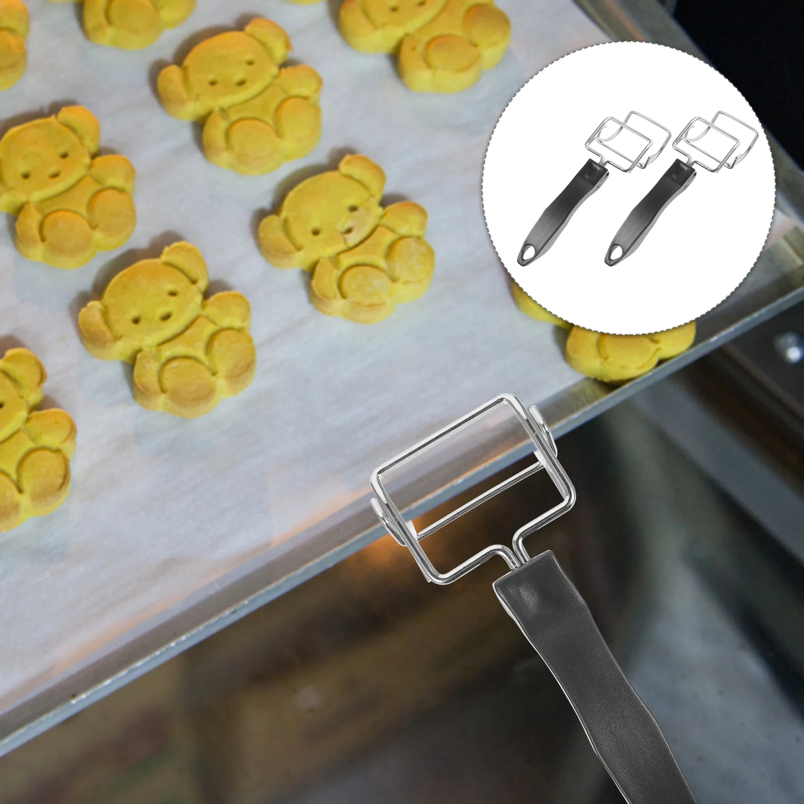 

2Pcs Heat Insulation Dish Gripper Baking Tray Clamp Non slip Plate Clip Anti scald Bowl Kitchen Tool Steel Bowl Clip