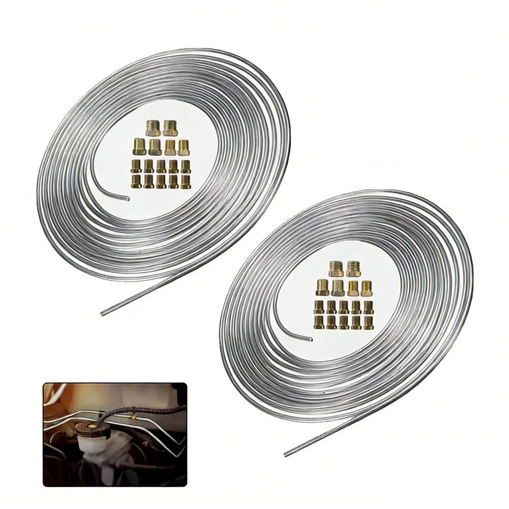 

2PCS 25FT 3/16 Brake Line Kit, Flexible Brake Line, Car Repair Replacement Parts