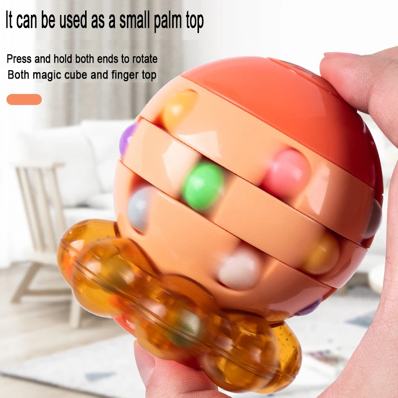 Octopus Rotating Magical Bean Cube Fingertip Toy Children Puzzle Creative Interactive Game Fidget Spinners Stress Relief Toys