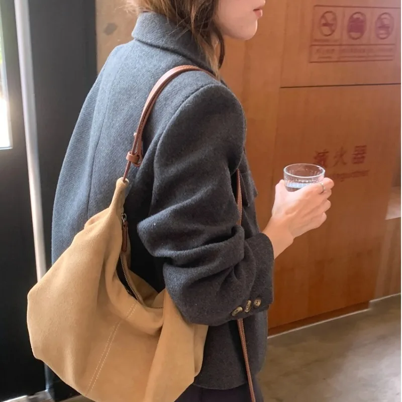 レディース秋冬新作ヴィンテージブレザーレトロ気質ラペルシングルブレストウールスーツ長袖ジャケットコート