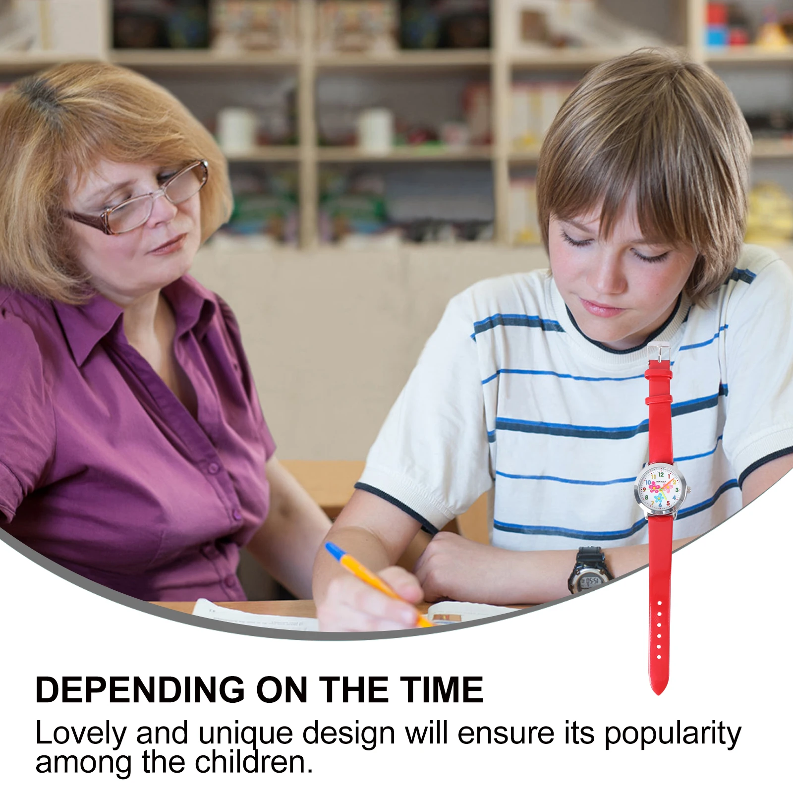 

Cartoon Digital Watch Cool Kids Fitness Watches for Women Flower Dial Basic Pattern