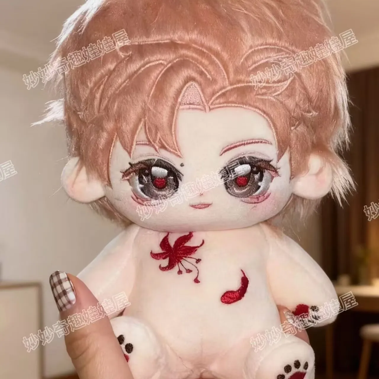 【 First Release 】 Original Hou Minghao Attribute 20cm Cotton Doll Pink Hair New Style Star Fan Doll Gift - view 3