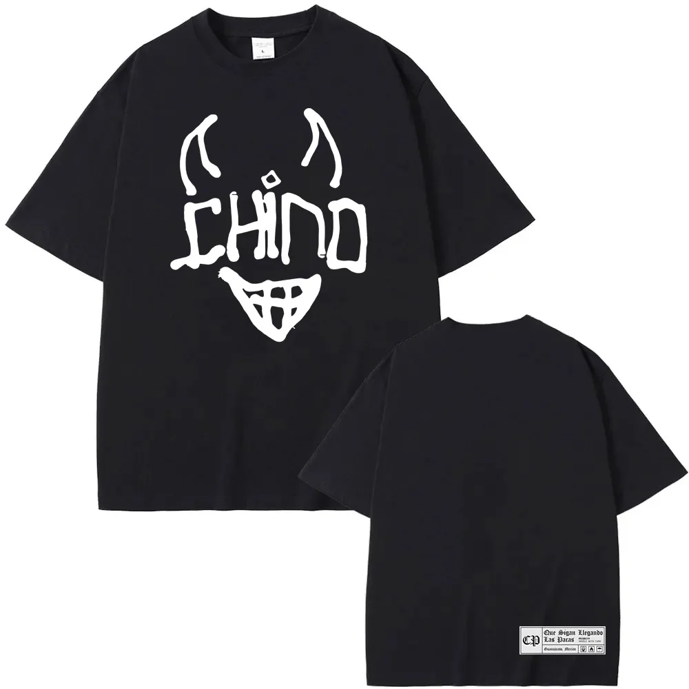 

Chino Pacas - DEVIL LOGOTEE Graphic Printing Hip Hop Vintage Tee-shirt Summer Short Sleeve Harajuku Tshirt 100%Cotton Tees