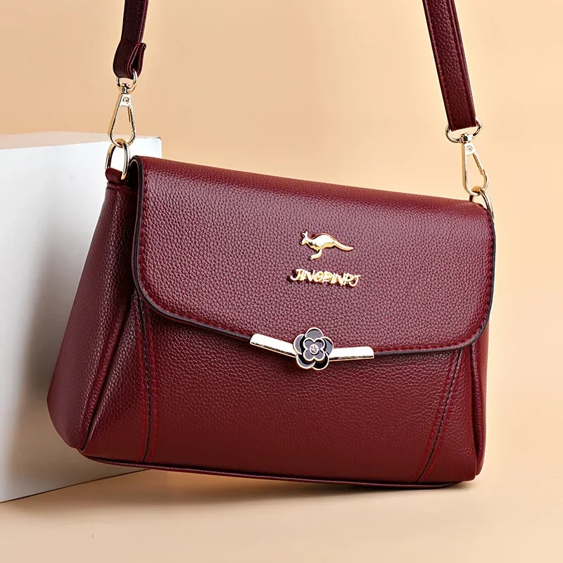 

2025 New Young Girl's Shoulder Bag Soft Leather Small Square Bag Women's Versatile Crossbody Bag Cross Border Wholesale