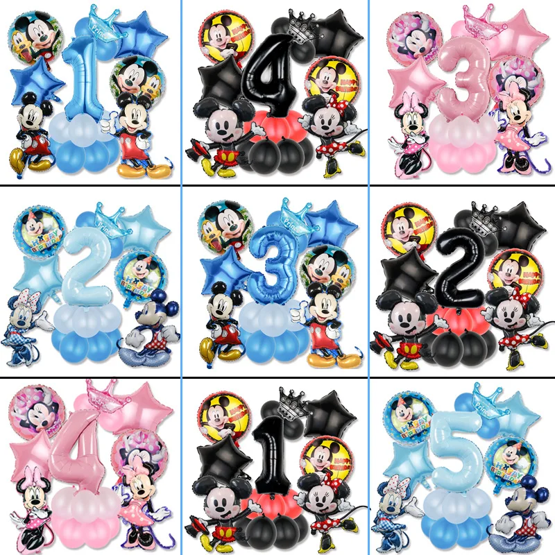 Disney Mickey Minnie Party Baby One Year Theme Birthday Toy Balloon Decoration Set