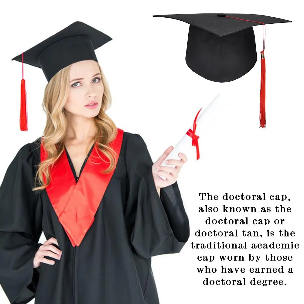 Graduation Cap With Tassel Bachelors Hat With Adjustable Size Elastic Band Graduation Master Degree Graduation Ceremony Hats view 4