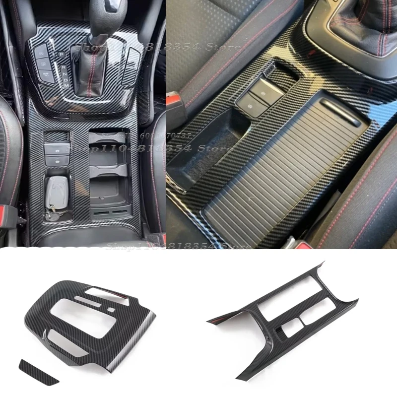 

Car Accessories For Ford Focus 2022 2023 2024 ABS Carbon Fiber Car Center Console Gear Shift Panel Decoration Water Cup Holder