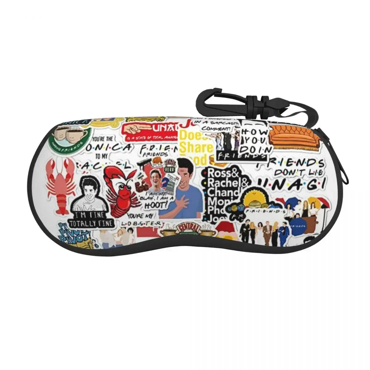 Custom Vintage Friends Poster Collage Glasses Case Stylish TV Show Shell Eyeglasses  Sunglasses Box