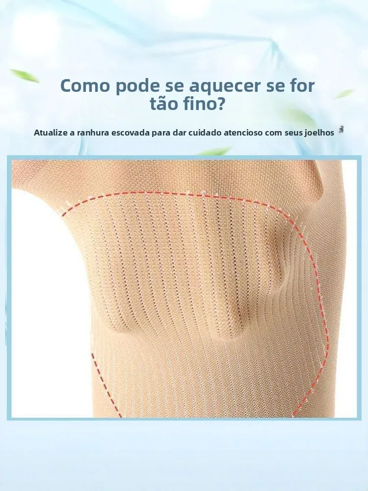 Meias Finas e Respiráveis de Verão, Protetor de Joelho, Cobertura Térmica, Sem Marcas, Antiderrapante para Homens, Ideal para...