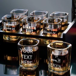 Custom Engraved Shot Glass with Logo Personalized Gift 70ml 6pcs Small Wine Glass Party Decoration Wedding Favors For Guests
