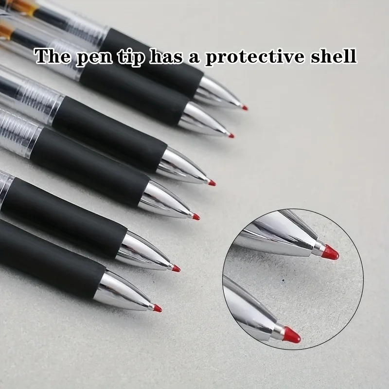 23Pcs High Quality Retractable Gel Pens Black Red Blue Ink 0.5mm Ballpoint Replaceable Refills Office School Supplies Stationery