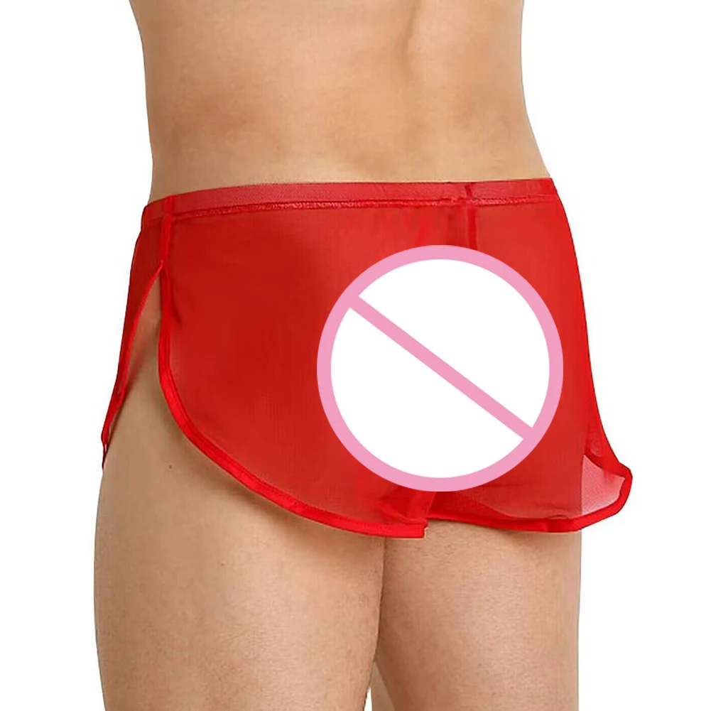 ملخصات الملابس الداخلية اليومية عطلة الصلبة الرياضة تنفس موجز الملابس الداخلية الملابس الداخلية الرجال مثير الملابس الداخلية شبكة الأوسط مرونة الربيع #3