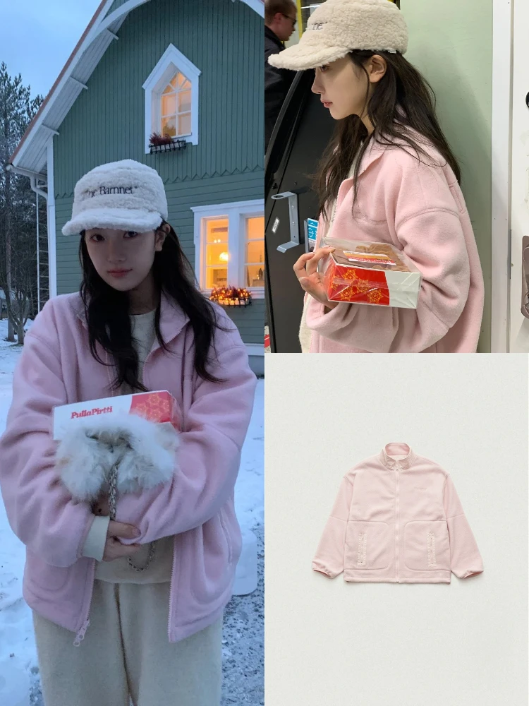 

Double-Sided Wear Loose Women's Zipper Embroidery Jaet Casual Sle Spring 2025 Pure Color Long Sve Stand Collar Coat