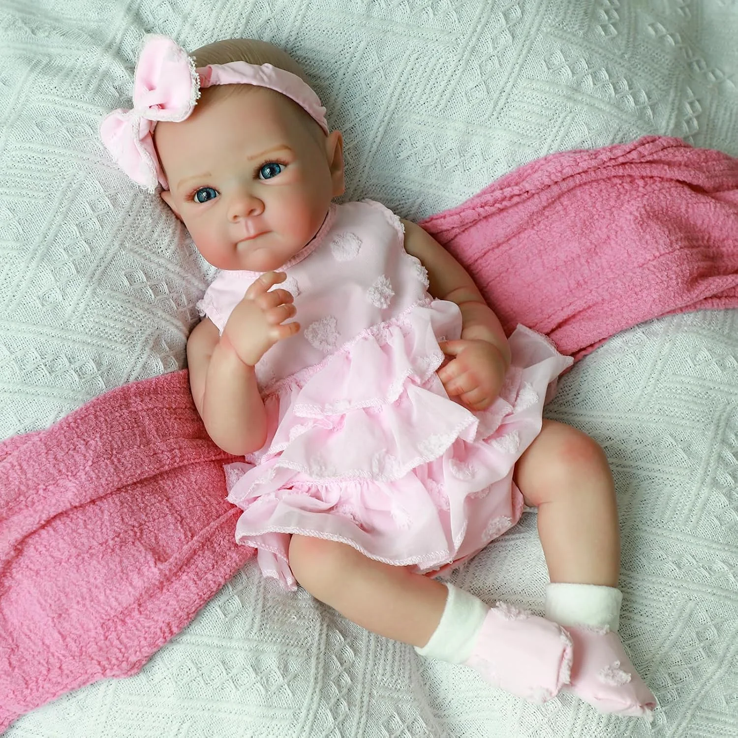 

NPK 18-Inch Bettie Reborn Baby Doll Soft Vinyl Body 3D Skin Hand-Painted Multiple Layers Genesis Paint High-Quality Art Doll