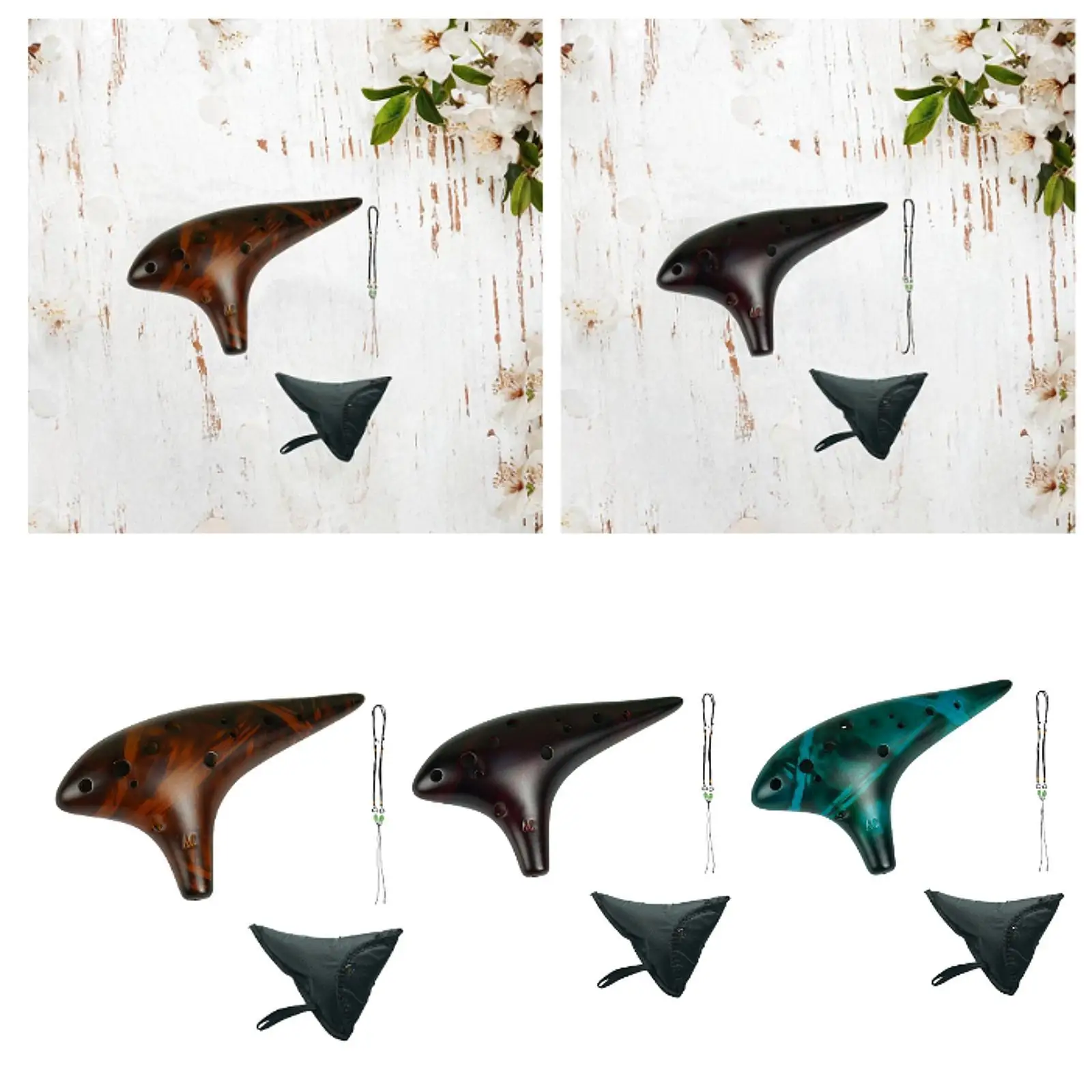 

12-дырочная окарина-флейта, красивая альтовая C-окарина с ремешком на шею, керамический музыкальный инструмент для подарка, для начинающих, мужа, мальчиков, музыкантов