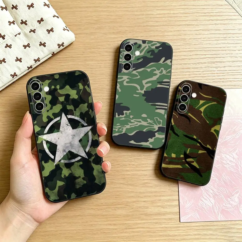 

Camouflage C-Camo Military Army Phone Case For Samsung Galaxy A73,A72,A71,A70,A53,A52,A51,Others Soft Black Cover