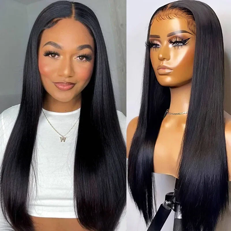 

4x4 Straight 7x5 HD Transparent Brazilian Lace Frontal Wig For Women Glueless Wigs Human Hair Ready To Wear 13x4 Lace Front Wigs