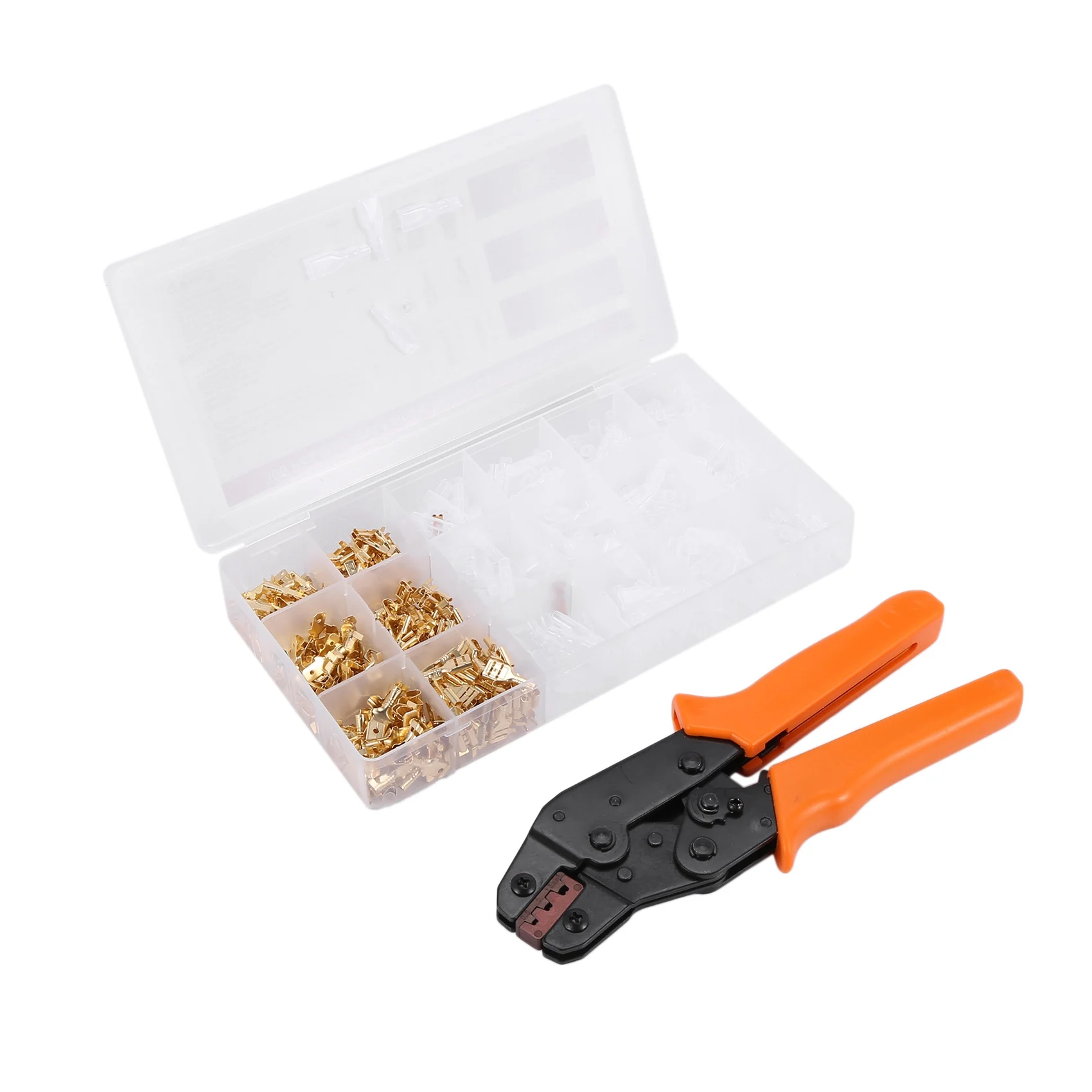 601Pcs Bare Plug Spring Gold with Sheath Cold Clamp Spring Terminal Cold Clamp Wire Connector Crimp Boxed Kit