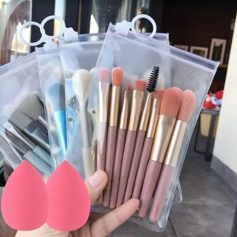 

Soft Fluffy Concealer Brush Blush Eyeshadow Blending Makeup Brushes Set with Makeup Sponge Egg Portable Travel Cosmetic Tool 8pc