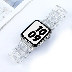 Resin Apple Watch Band, Transparent Apple Watch Band, Adjustable Clear Apple Watch Strap Bracelet for iWatch Series 8 7 6 5 4 3