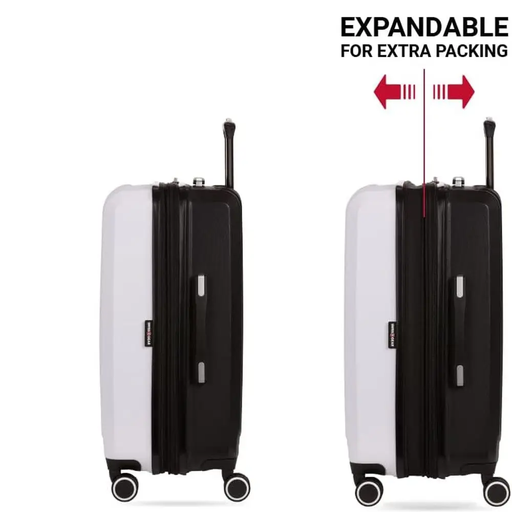 SwissGear 8028 Large 28 Expandable Hardshell Spinner Luggage, Black/White Checked