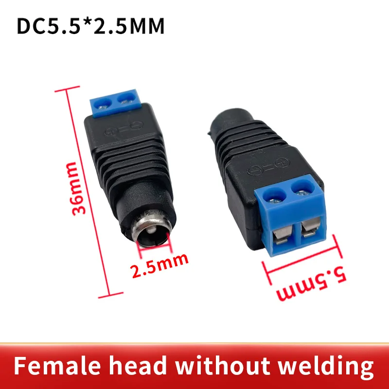 1 ชุดชาย + หญิง 12V 2.1x5.5MM DC Power Jack ปลั๊กเสียง AUX ฟรีเชื่อมซ็อกเก็ตเชื่อมต่อ