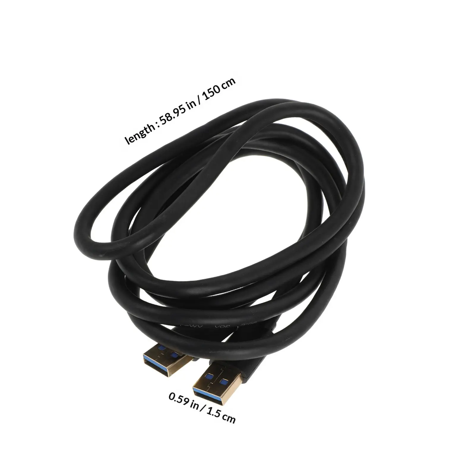Double Ended USB Male to Male Cable Black High Speed Data Transfer Cable Compatible Hard Drive Enclosures Laptop Cooler Portable
