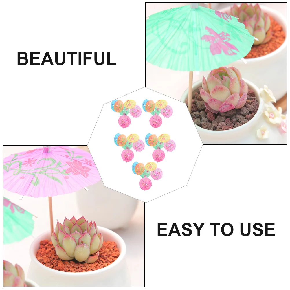 

30pcs Parasol Sunshade Umbrella Bonsai Decor Decorative Picks for Succulents Micro Landscape Bonsai Garden Office