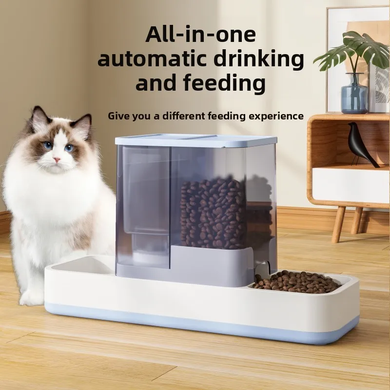 No-Electric Flowing Water Fountain for Cats Dogs, Automatic Pet Water Dispenser with Bowl, Pet Accessory