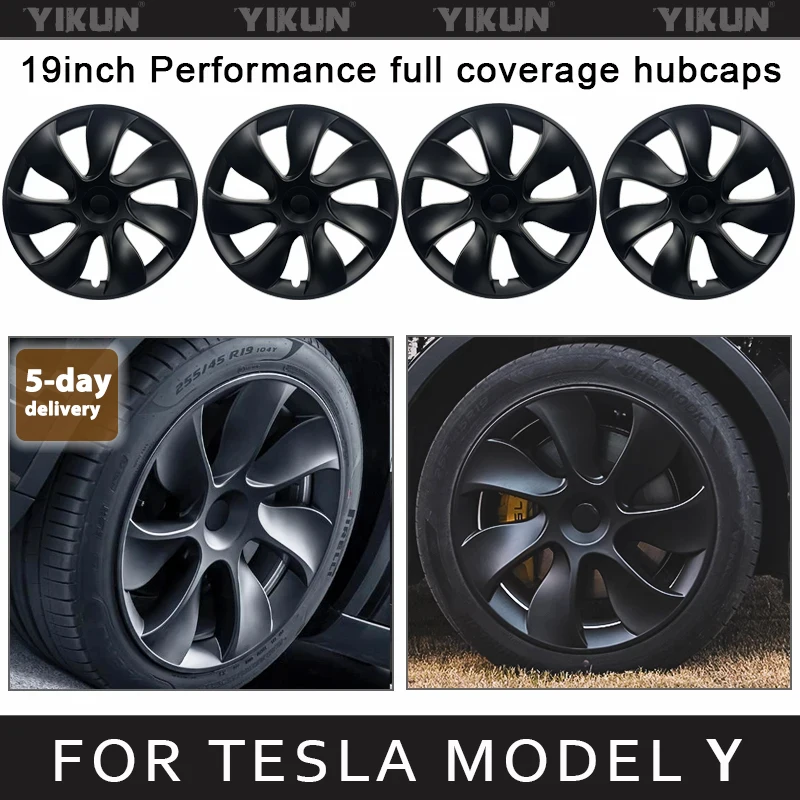 

4PCS Hub Cap for Tesla Model Y 19-Inch Performance Replacement Wheel Cap Automobile Hubcap Full Rim Cover Accessories 2018-2024