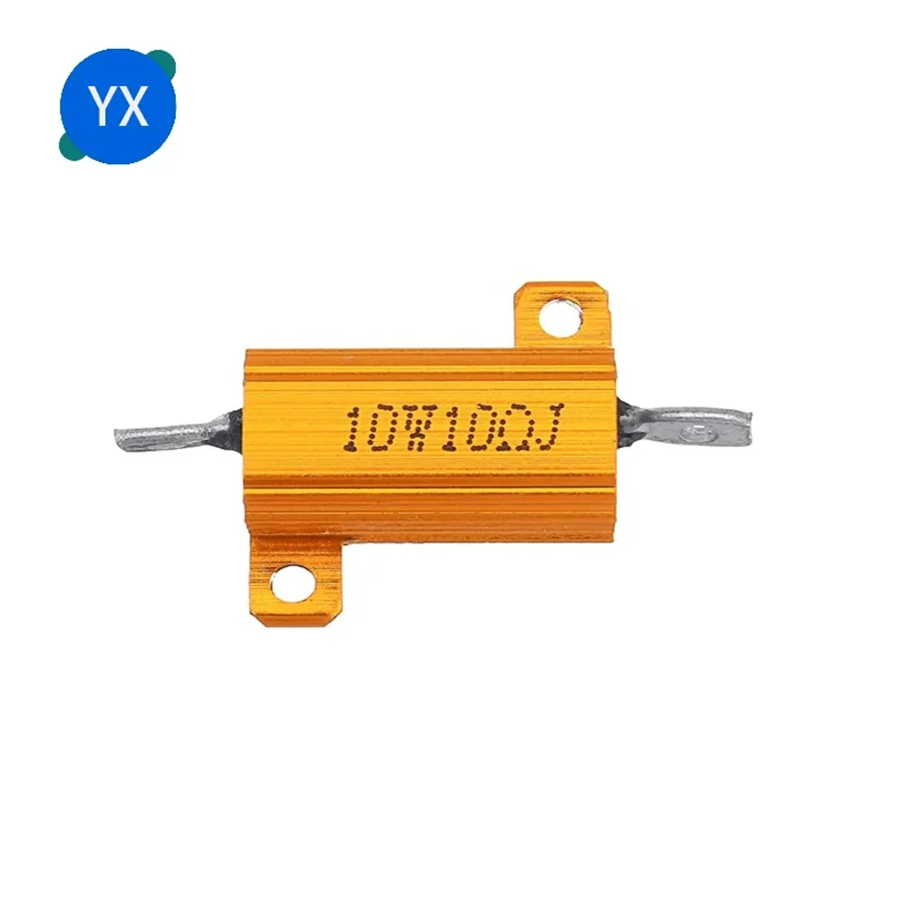 

RX24-10W Aluminum Power Metal Shell Case Wirewound Resistor 0.01R~ 30K 1R 5R 10R 20R 22R 47R 100R 200R 470R 500R 1K 10K 20K Ohm