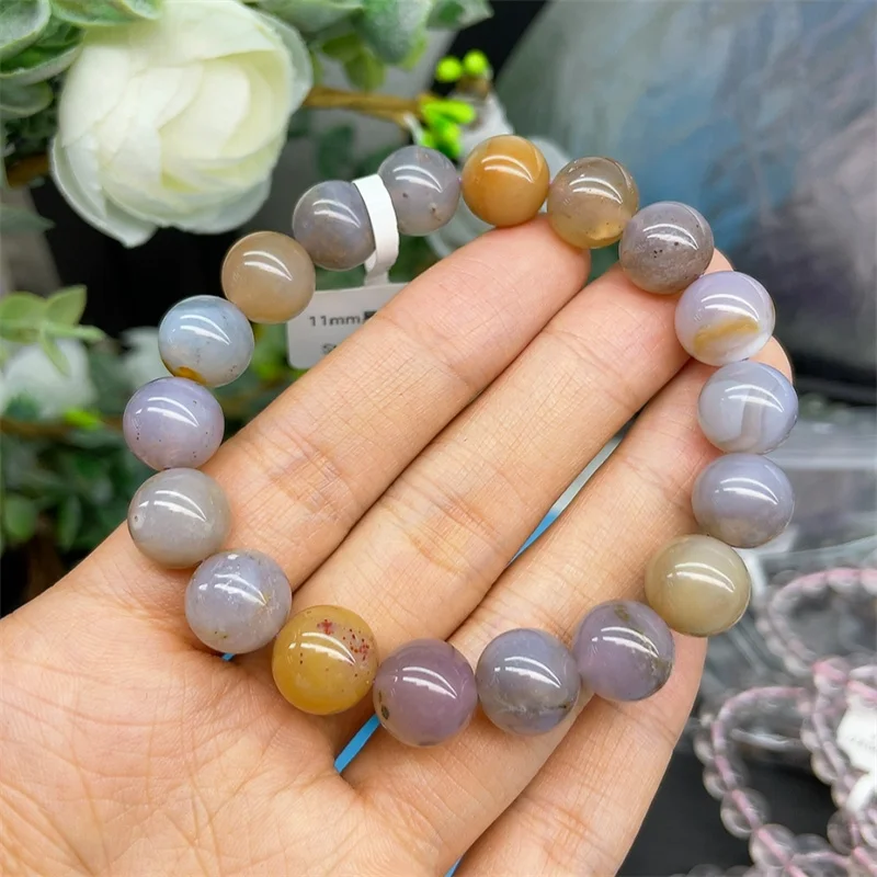 

Natural Starry Agate Bracelet Women Healing Gemstone Crystal Strand Bangles Lovers Jewelry Gift 1PCS 11MM