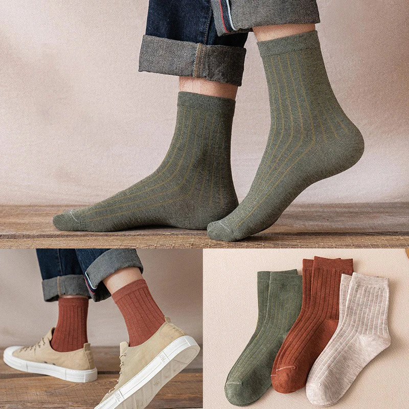 8 Pairs Cotton Socks Men Crew Socks Soft Breathable Spring Summer Plain Sock For Man Male Socks