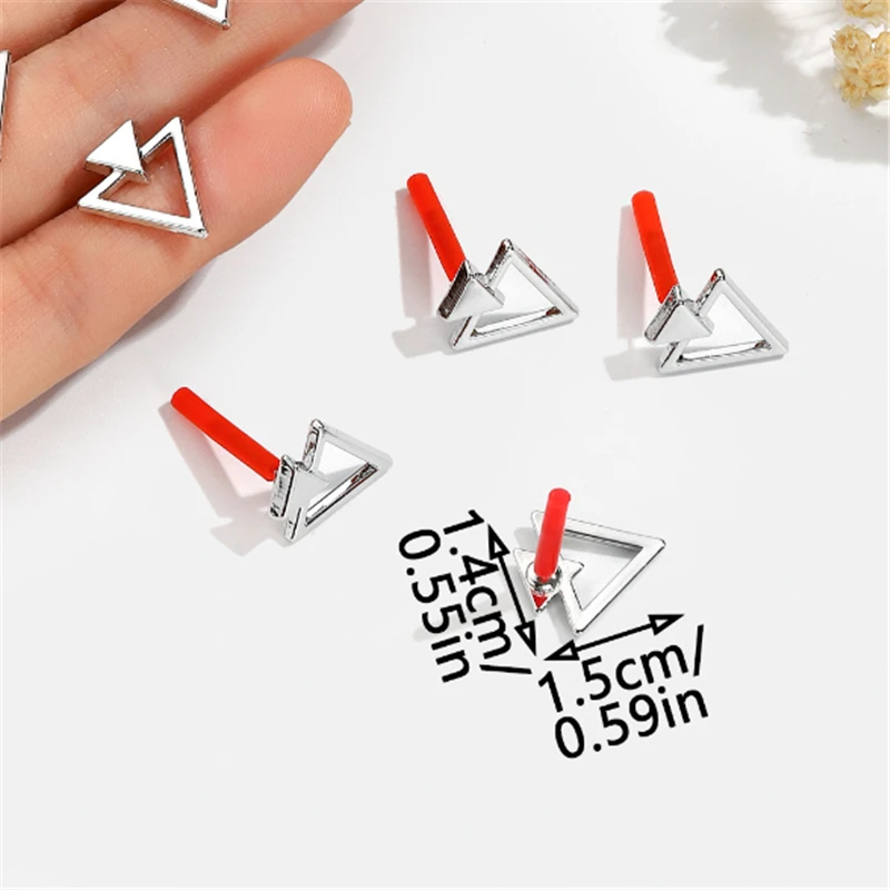 10 Pieces Geometric Triangle Earrings Settings Base Accessories Ear Stud Charm Connectors Diy Ornament Jewelry Findings Making