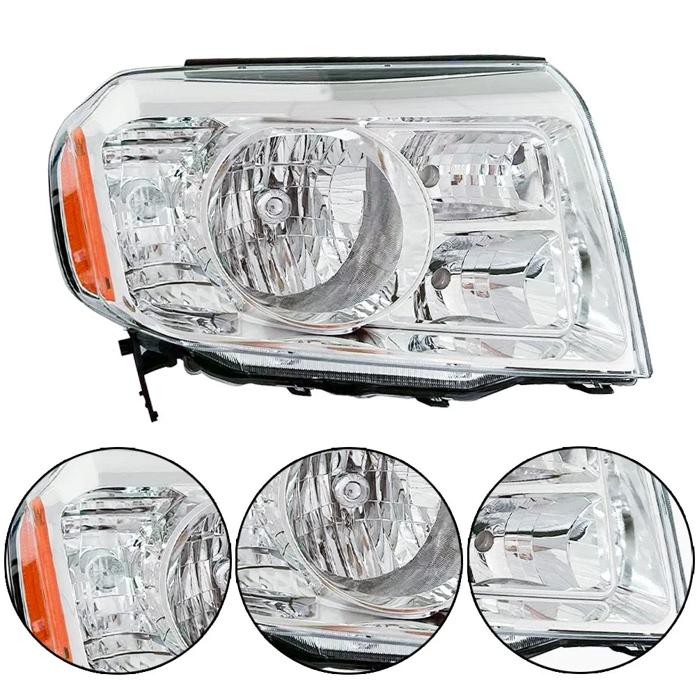 

New H11 Halogen Chrome Clear Lens Headlights for 2009-2011 for Pilot Left+Right
