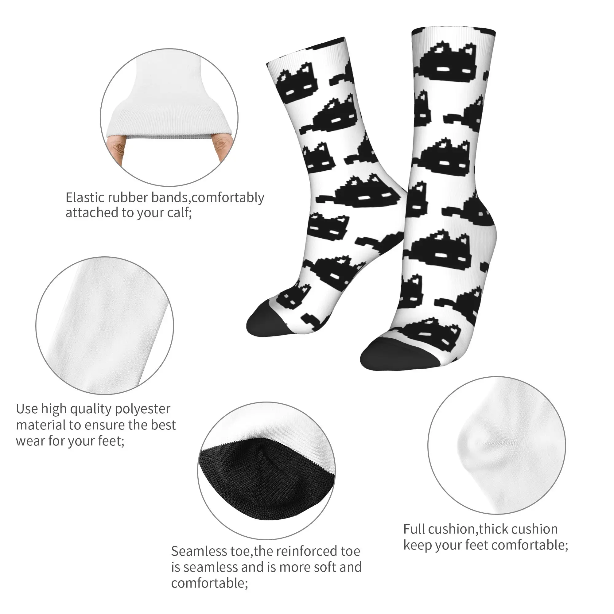 Mode Herren Socken Crazy Omori Katze Socke Polyester Basil Aubrey Anime Spiel Skateboard Damen Socken Frühling Sommer Herbst Winter,