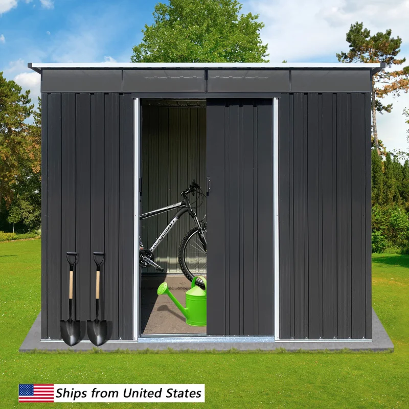 

6X8 Feet Aluminum Metal Frame Outdoor Storage Sheds Sunshade Waterproof For Garden Furniture