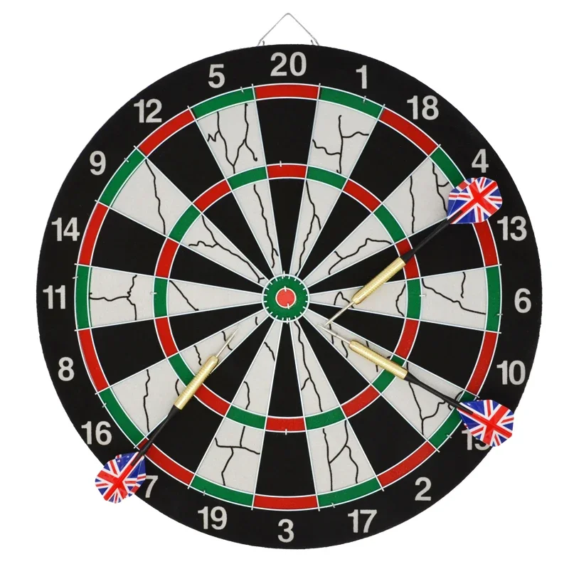 36CM Professional Double-sided Flocking Dart Board Competition Entertainment with 6 Steel Tipped Darts