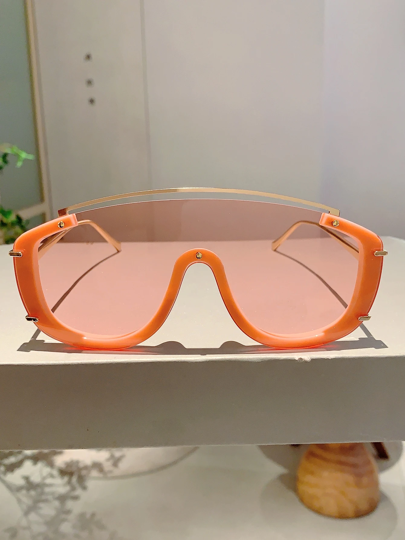KAMMPT Mode Leopard Frauen Sonnenbrille Stilvolle Farbverlauf Outdoor Sport Shades Luxus Metall Design Oversize Männer Sonnenbrille – Detail 6