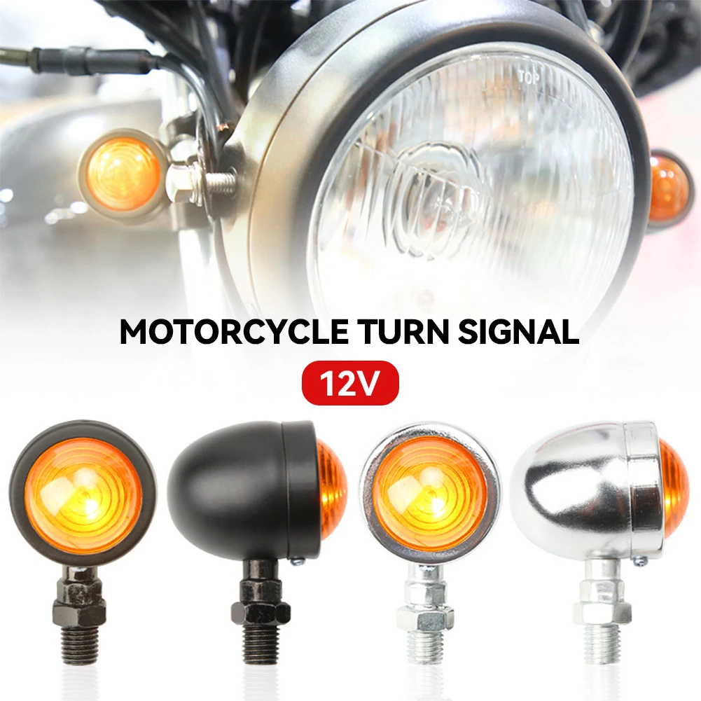 2Pcs 12V New Motorcycle LED Turn Signals Chrome Indicator Break Light For Harley Choppers Motorcycle Light Moto Accessories